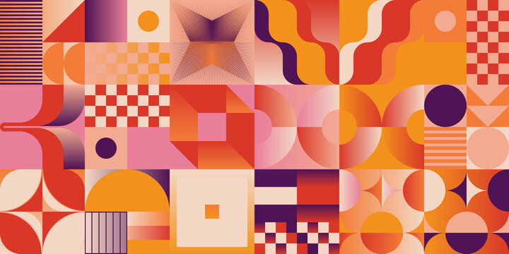 Colorful Geometric Art Graphics Vector Pattern Design Background © bloomicon