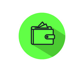 wallet icon isolated on white. Business, finance, payment, credit card concept.
