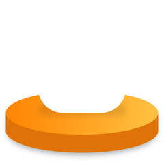 square banner with podium stage
