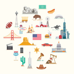 Fototapeta na wymiar USA. Famous places and landmarks.