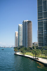 Fototapeta na wymiar Miami downtown, Brikell area houses 
