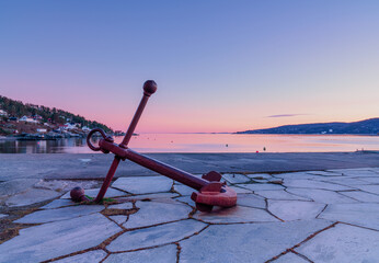 Old historic admiralty anchor - the oldest anchor structure