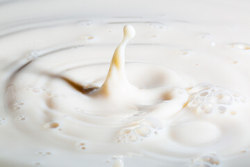 Fototapeta na wymiar Milk drop texture,a wave after the drop of milk