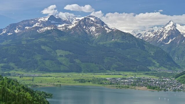 Panoramic view over Zell am See, Salzburg, Austria