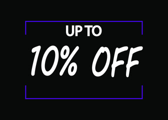 Obraz premium 10% off banner. Discount icon for products on black background.