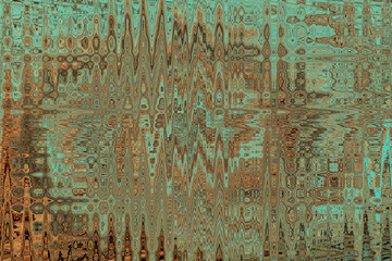 Unique design of different shapes and streaks, Abstract digital background texture, batik, persian turquoise and yellow. special and luxurious oriental