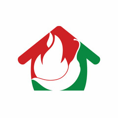 Hot Chili vector logo design concept. Fire Chili logo symbol, Spice food symbol icon.