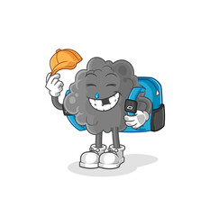 black cloud goes to school vector. cartoon character