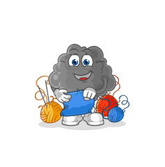 black cloud tailor mascot. cartoon vector