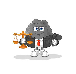black cloud lawyer cartoon. cartoon mascot vector