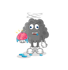 black cloud no brain vector. cartoon character
