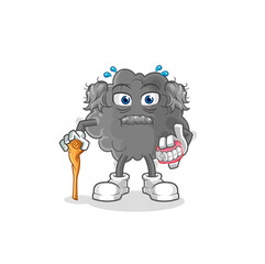 black cloud white haired old man. character vector