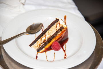 piece of cake with chocolate