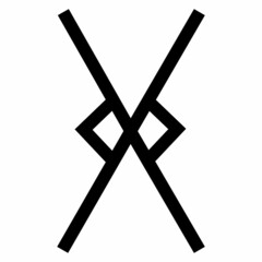 vector runic scandinavian celtic alphabet letter X