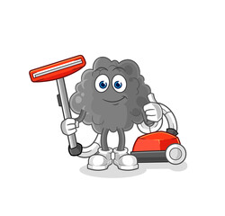 black cloud clean with a vacuum . character vector