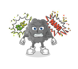 black cloud anime angry vector. cartoon character