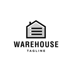 Factory icon logo. Warehouse logo design, simple garage icon vector illustration. 