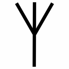 vector runic scandinavian celtic alphabet letter Y