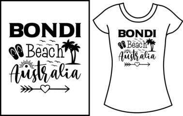 Summer SVG t-shirt design.  Beach typography t-shirt for women. Gift t-shirt design for summer beach.