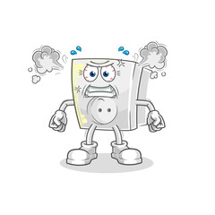 electric socket very angry mascot. cartoon vector