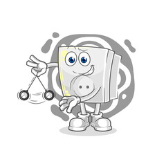 electric socket hypnotizing cartoon. cartoon mascot vector