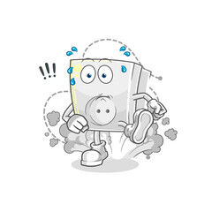 electric socket running illustration. character vector
