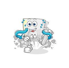 electric socket runner character. cartoon mascot vector