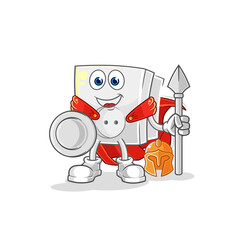 electric socket spartan character. cartoon mascot vector