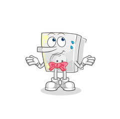 electric socket lie like Pinocchio character. cartoon mascot vector