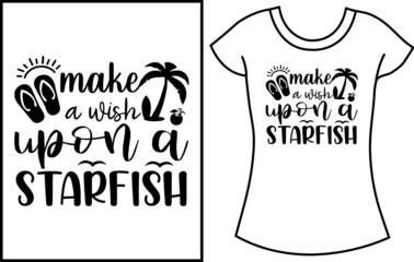 Summer SVG t-shirt design.  Beach typography t-shirt for women. Gift t-shirt design for summer beach.