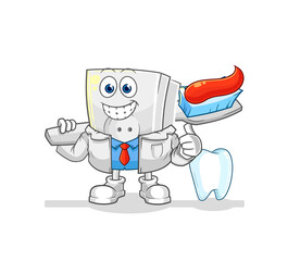 electric socket dentist illustration. character vector