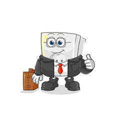 electric socket office worker mascot. cartoon vector