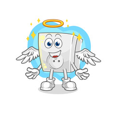 electric socket angel with wings vector. cartoon character
