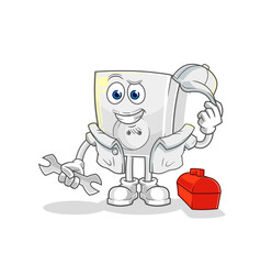 electric socket mechanic cartoon. cartoon mascot vector