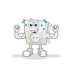 electric socket muscular cartoon. cartoon mascot vector
