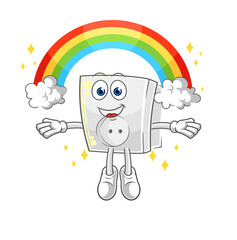 electric socket with a rainbow. cartoon vector