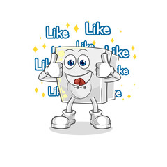 electric socket give lots of likes. cartoon vector