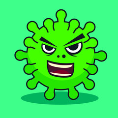 Vector image of a coronavirus monster