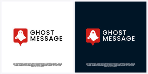 Ghost chat vector logo in a modern flat style