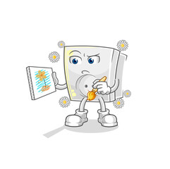 electric socket traditional painter cartoon character vector