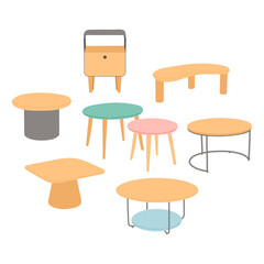 Modern nightstands simple set flat design vector