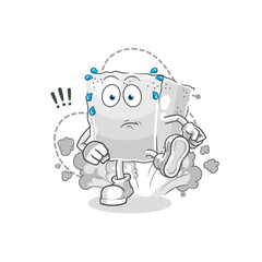 sugar cube running illustration. character vector
