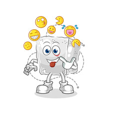 sugar cube laugh and mock character. cartoon mascot vector