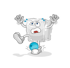 sugar cube hiten by bowling cartoon. cartoon mascot vector