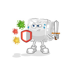 sugar cube against viruses cartoon. cartoon mascot vector