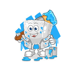 sugar cube painter illustration. character vector