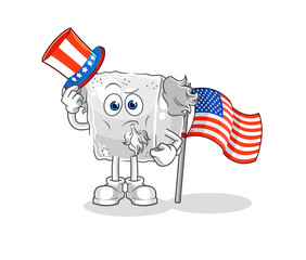 sugar cube uncle sam character. cartoon mascot vector
