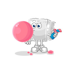 sugar cube chewing gum vector. cartoon character