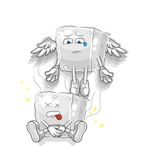 sugar cube spirit leaves the body mascot. cartoon vector