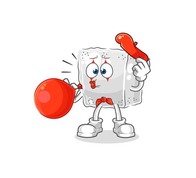 recommend clip art: sugar cube pantomime blowing balloon. cartoon mascot vector